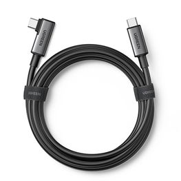 kampinis USB C PD kabelis, 60 W, 3 A 5 Gb/s, 5 m, juodas