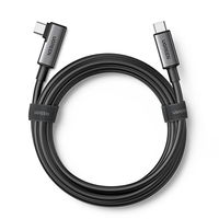 kampinis USB C PD kabelis, 60 W, 3 A 5 Gb/s, 5 m, juodas