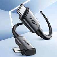 kampinis USB C PD kabelis, 60 W, 3 A 5 Gb/s, 5 m, juodas