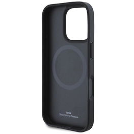 BMW M trijų spalvų linijos dėklas su MagSafe ‌‌iPhone‌‌ 16 Pro telefonui - juodas