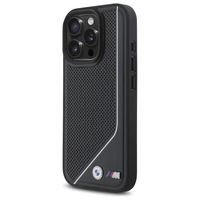 BMW M Perforated Twisted Line MagSafe dėklas iPhone 16 Pro Max telefonui – juodos spalvos