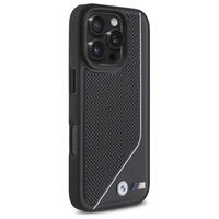 BMW M Perforated Twisted Line MagSafe dėklas iPhone 16 Pro Max telefonui – juodos spalvos