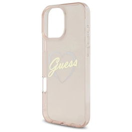 Guess IML Heart Case su rožiniu dangteliu iPhone 16 Pro Max“