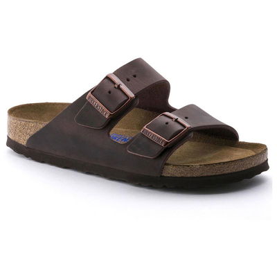 Birkenstock Arizona Soft Footbed Oiled Leather Habana siauri moteriški šlepetės (0452763)