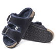 Birkenstock Arizona VL Shearling Midnight“ šliurės iš zomšinės odos, plataus įprasto modelio (1020592)