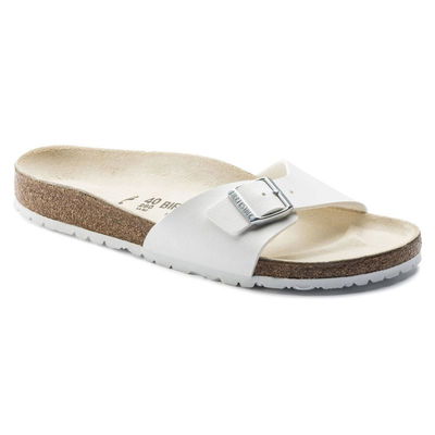 Moteriškos šlepetės Birkenstock Madrid“ Birko-Flor“ baltos, įprasto pločio (0040731)