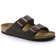 Vyriškos / moteriškos Birkenstock Arizona Nubuk Habana narrow siauros šlepetės rudos spalvos (52533)