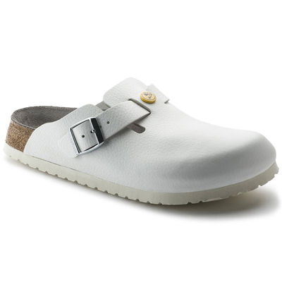 Birkenstock“ vyriškos šlepetės Boston ESD White“ iš natūralios odos medicinos darbuotojams, paprastos (0061370)