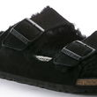 Birkenstock Arizona VL Shearling Black dirbtinio zamszo aukštai kulniukai moteriškos šlepetės