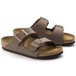 Birkenstock Arizona Kids Birko-Flor Nubuk Mocha siauros, vaikams ir jaunimui (0552893)