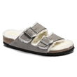 Birkenstock Arizona Shearling Stone Coin šlepetės moterims/vyrams iš zomšos su avikailiu narrow siauros (1017403)