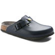 Birkenstock“ Boston ESD Blue moteriškos siauros šlepetės iš natūralios odos (0061388)