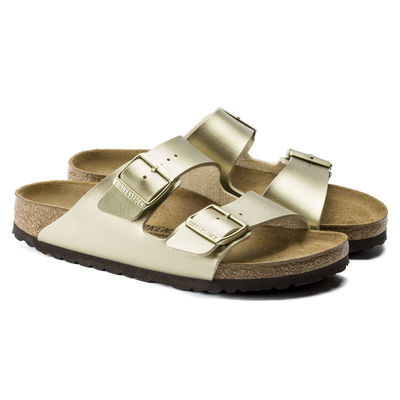 Moteriškos auksinės Birkenstock Arizona Birko-Flor“ šlepetės, klasikinis plotis