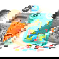 Abiejų pusių piešimo lenta, Tetris žaidimas 2 viename, oranžinė