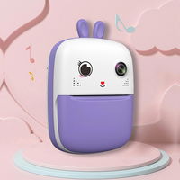 Mini terminis spausdintuvas vaikams su kamera ir vaizdo kamera - violetinis