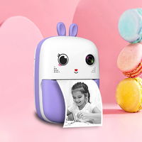 Mini terminis spausdintuvas vaikams su kamera ir vaizdo kamera - violetinis