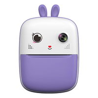 Mini terminis spausdintuvas vaikams su kamera ir vaizdo kamera - violetinis