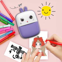 Mini terminis spausdintuvas vaikams su kamera ir vaizdo kamera - violetinis
