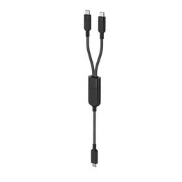 USB C 2in1 100W 480Mb/s kabelis - juodas