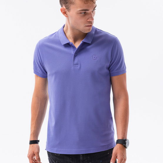 Vyriški paprasti polo marškinėliai - violetiniai