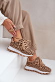 Sportiniai batai ant platformos Leopard Brown Riadella