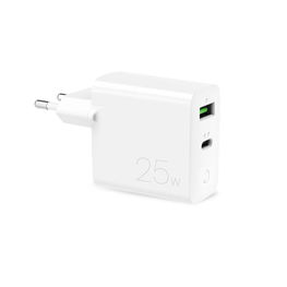 25 W galios Power Delivery“ USB C sieninė įkroviklis, baltos spalvos