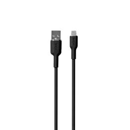 USB-A – Lightning“ laidas 1,5 m, silikoninis, juodas