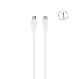 USB C 2 A 1 m kabelis - baltas