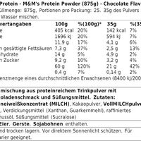 M&M“ baltyminiai milteliai su šokoladu, 875 g (BNN1030010)