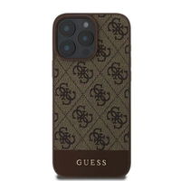 Guess“ 4G Bottom Stripe“ dėklas iPhone 16 Pro Max“ - rudos spalvos