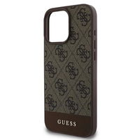 Guess“ 4G Bottom Stripe“ dėklas iPhone 16 Pro Max“ - rudos spalvos