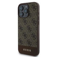 Guess“ 4G Bottom Stripe“ dėklas iPhone 16 Pro Max“ - rudos spalvos