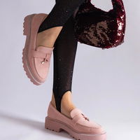 Moteriški rožiniai eko odos mokasinai su platforma Henley (GRM31173)