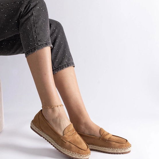 Espadrilės moterims su platforma, karamelinės spalvos (GRM31071)