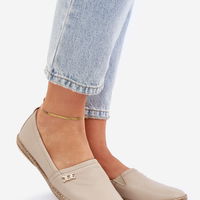Elegantiškos moteriškos odinės espadrilės smėlio spalvos Zazoo (BSB35583)