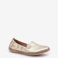 Auksinės moteriškos odinės espadrilės Zazoo (BSB35584)