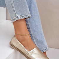 Auksinės moteriškos odinės espadrilės Zazoo (BSB35584)