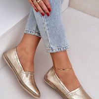 Auksinės moteriškos odinės espadrilės Zazoo (BSB35584)
