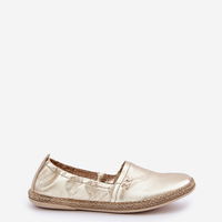 Auksinės moteriškos odinės espadrilės Zazoo (BSB35584)