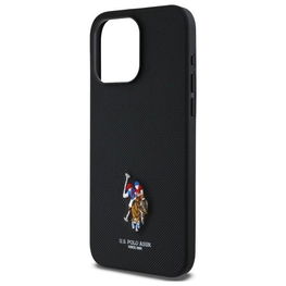 U.S. Polo iPhone 15 Pro Max 6.7 juodas siuvinėtas dėklas