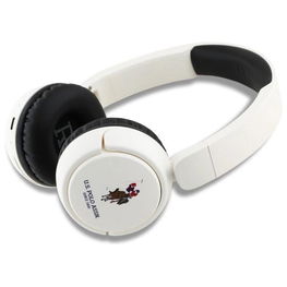 US Polo belaidės Bluetooth ausinės, baltos, su logotipu
