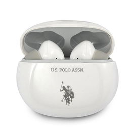 US Polo belaidės TWS Bluetooth ausinės – baltos