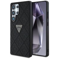 Telefono dėklas Samsung S25 Ultra juodas su logotipu Guess