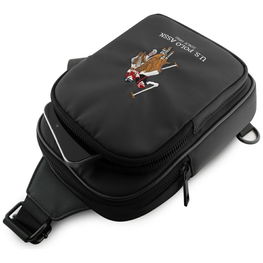 US Polo mažas pikė audinio crossbody telefono krepšys, juodas
