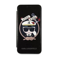 Karl Lagerfeld blizgus juodas iPhone X/Xs dėklas