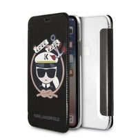 Karl Lagerfeld blizgus juodas iPhone X/Xs dėklas