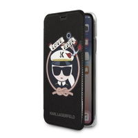 Karl Lagerfeld blizgus juodas iPhone X/Xs dėklas