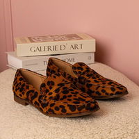 Klasikiniai moteriški leopardo rašto mokasinai. (GRM31847)