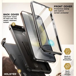 Supcase“ Unicorn Beetle Pro“ dviejų dalių dėklas, skirtas Samsung Galaxy S25+“ telefonui – juodos spalvos.