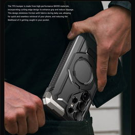 Supcase UB Grip Mag dėklas, skirtas Samsung Galaxy S25 Ultra telefonui (juodas).